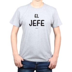 Polera Hombre Calambur 100% algodón diseño El Jefe gris