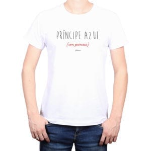 Polera Hombre Calambur 100% algodón diseño Príncipe Azul blanco