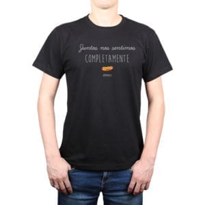 Polera Hombre Calambur 100% algodón diseño Juntos nos sentimos negro
