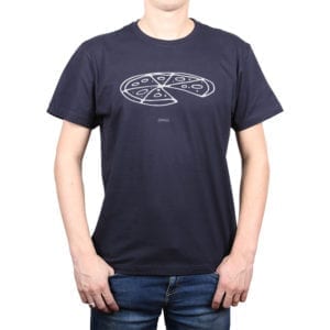 Polera Hombre Calambur 100% algodón diseño Pizza azul marino