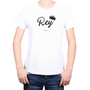 Polera Hombre Calambur 100% algodón diseño Rey blanco