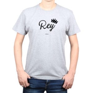 Polera Hombre Calambur 100% algodón diseño Rey gris