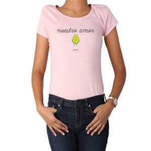 Polera Mujer Calambur 100% algodón diseño Nuestro amor rosado