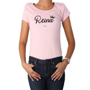 Polera Mujer Calambur 100% algodón diseño Reina rosado