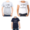 Conjunto Papá Mamá Niño Poleras 100% algodón Calambur diseño Príncipe de Papá y Mamá