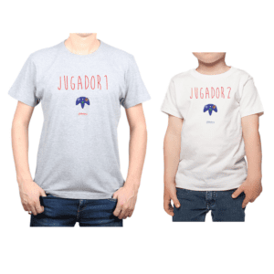 Conjunto Papá Niño Poleras 100% algodón Calambur diseño Jugador 1 & 2