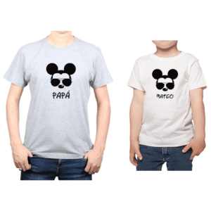 Conjunto Papá Niño Poleras 100% algodón Calambur diseño Mickey