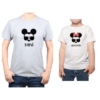 Conjunto Papá Niño Poleras 100% algodón Calambur diseño Mickey Minnie
