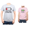 Conjunto Papá Niño Poleras 100% algodón Calambur diseño Batería