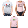 Conjunto Papá Mamá Niño Poleras 100% algodón Calambur diseño Batería