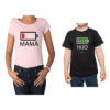 Conjunto Mamá Niño Poleras 100% algodón Calambur diseño Batería