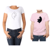Conjunto Mamá Niño Poleras 100% algodón Calambur diseño Yin Yang