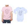 Conjunto Hermanos Polera y Body 100% algodón Calambur diseño Hermana Mayor Hermano Menor