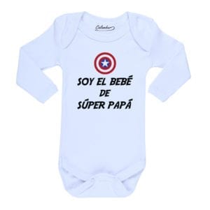 Body Bebé Calambur 100% algodón diseño Soy el Bebé de Súper Papá