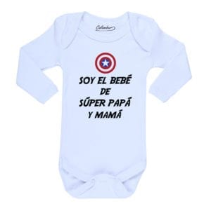 Body Bebé Calambur 100% algodón diseño Soy el Bebé de Súper Papá y Mamá