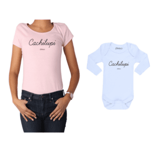 Conjunto Cachilupi Polera y Body Calambur 100% algodón modelo Mamá Bebé