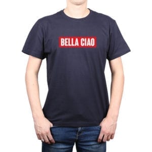 Polera Hombre Calambur 100% algodón diseño Bella Ciao Azul Marino
