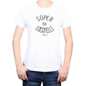 Polera Hombre Calambur 100% algodón diseño Súper Locatelli Blanco