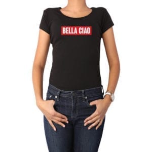 Polera Mujer Calambur 100% algodón diseño Bella Ciao negro