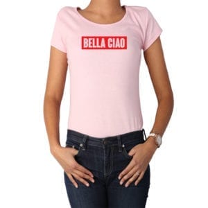 Polera Mujer Calambur 100% algodón diseño Bella Ciao rosado