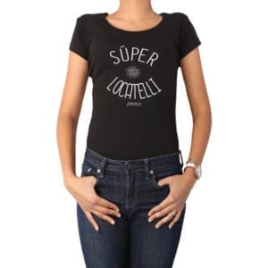 Polera Mujer Calambur 100% algodón diseño Súper Locatelli negro