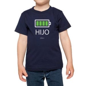 Polera Niños Calambur 100% algodón modelo Batería Hijo azul marino