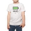 Polera Niños Calambur 100% algodón modelo Batería Hijo blanco