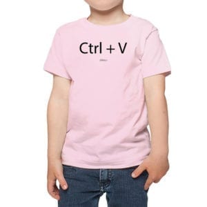 Polera Niños Calambur 100% algodón modelo CTRL V rosado