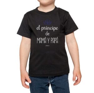 Polera Niños Calambur 100% algodón modelo El Príncipe de Mamá y Papá negro