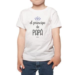 Polera Niños Calambur 100% algodón modelo El Príncipe de Papá blanco