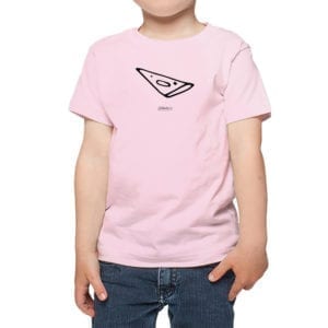 Polera Niños Calambur 100% algodón modelo Polera Pizza Negra rosado
