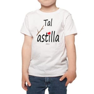 Polera Niños Calambur 100% algodón modelo Polera Tal Astilla blanco