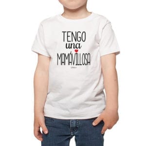 Polera Niños Calambur 100% algodón modelo Polera Tengo una Mamávillosa blanco