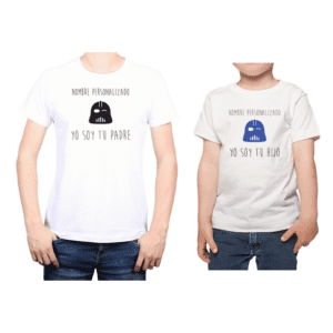 Conjunto Papá Niño Poleras 100% algodón Calambur diseño Star Wars personalizado