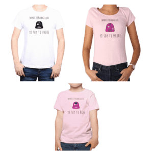 Conjunto Papá Mamá Niña Poleras 100% algodón Calambur diseño Star Wars personalizado