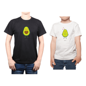 Conjunto Papá Niño Poleras 100% algodón Calambur diseño Palta