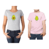 Conjunto Mamá Niña Poleras 100% algodón Calambur diseño Palta