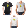 Conjunto Papá Mamá Niño Poleras 100% algodón Calambur diseño Palta