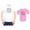 Conjunto Papá Hija Polera y Body 100% algodón Calambur diseño Claro que soy Guapo Guapa