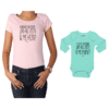 Conjunto Mamá Hijo Polera y Body 100% algodón Calambur diseño Claro que soy Guapa Guapo