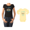 Conjunto Mamá Bebé Polera y Body 100% algodón Calambur diseño Mi persona favorita me llama Mamá