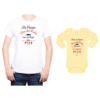 Conjunto Papá Bebé Polera y Body 100% algodón Calambur diseño Mi primer día del padre con mi hijo