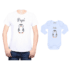 Conjunto Papá Bebé Polera y Body 100% algodón Calambur diseño Pingüino