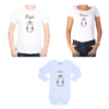 Conjunto Papá Mamá Bebé Poleras y Body 100% algodón Calambur diseño Pingüino