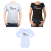 Conjunto Papá Mamá Bebé Poleras y Body 100% algodón Calambur diseño The Original The Remix