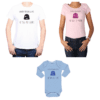 Conjunto Papá Mamá Hijo Poleras y Body 100% algodón Calambur diseño Yo soy tu padre Yo soy tu madre Personalizado