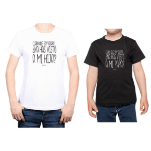 Conjunto Papá Niña Poleras 100% algodón Calambur diseño Claro que soy guapo Hija