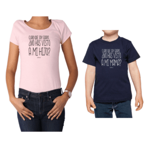 Conjunto Mamá Niño Poleras 100% algodón Calambur diseño Claro que soy guapa Hijo