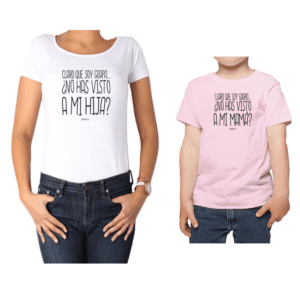 Conjunto Mamá Niña Poleras 100% algodón Calambur diseño Claro que soy guapa Hija