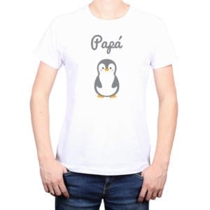 Polera Hombre Calambur 100% algodón diseño Pingüino blanco
